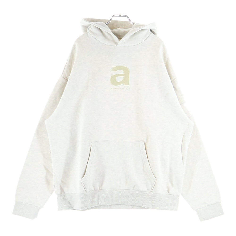 AWAKE NY(アウェイク ニューヨーク) 23AW ロゴ刺繍 スウェット プルオーバーパーカー グレー AWK-FW23-HD001
