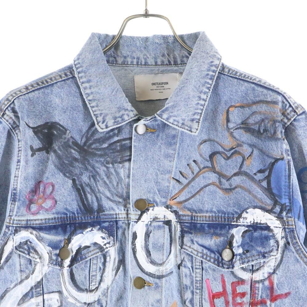 One Teaspoon(ワンティースプーン) グラフィティー デニム トラッカー ジャケット インディゴ 24596