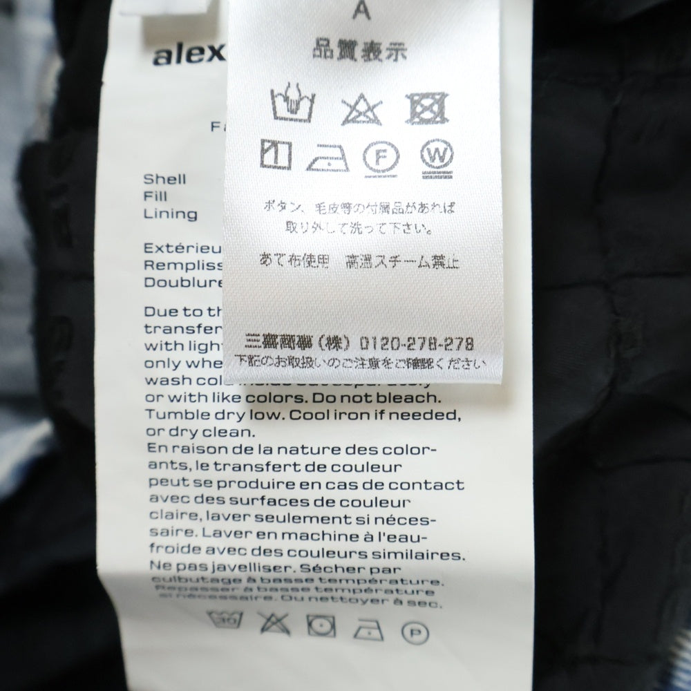 ALEXANDER WANG(アレキサンダーワン) オーバーサイズ デニム シャツコート 裏地 キルティング ジャケット インディゴ UDC421208