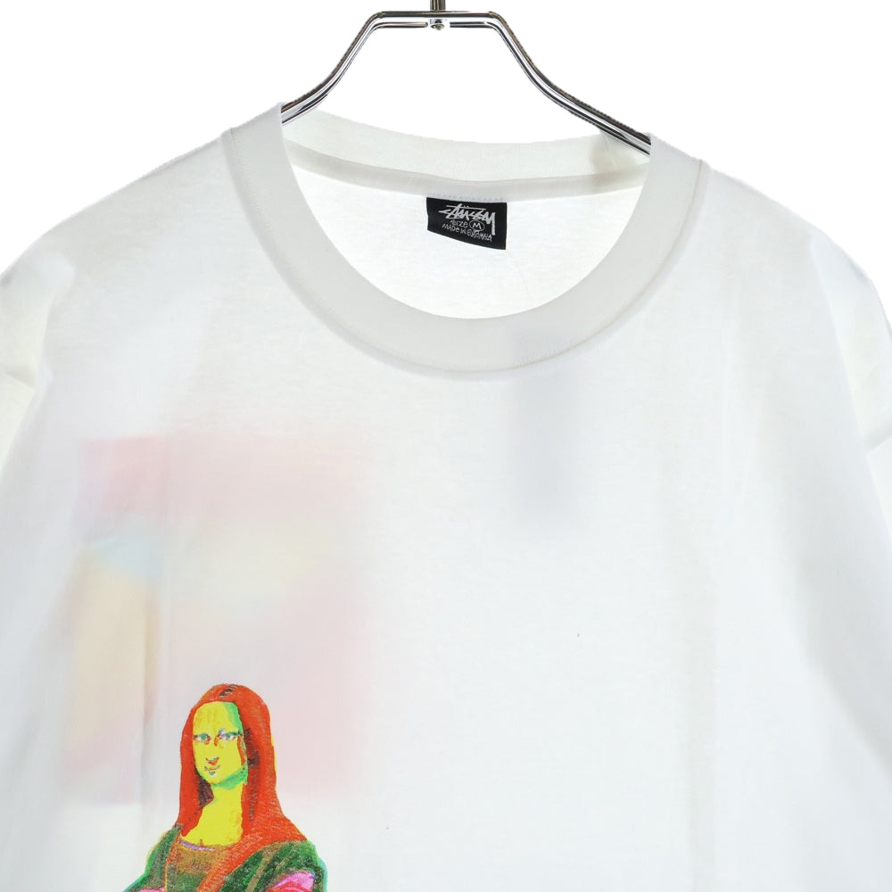 STUSSY(ステューシー) 21AW モナリザ プリント クルーネック ロングスリーブ 長袖 Tシャツ カットソー ホワイト 21F1994727