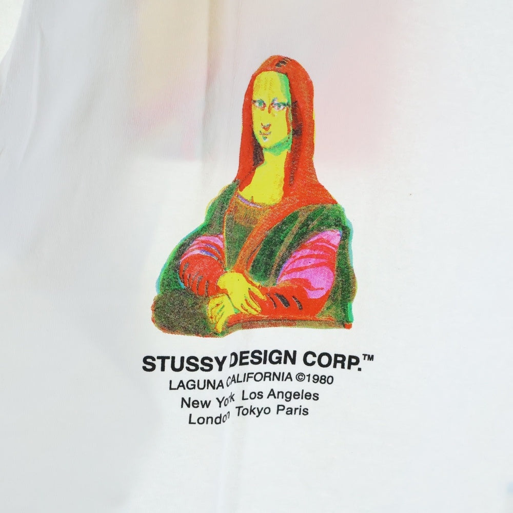 STUSSY(ステューシー) 21AW モナリザ プリント クルーネック ロングスリーブ 長袖 Tシャツ カットソー ホワイト 21F1994727