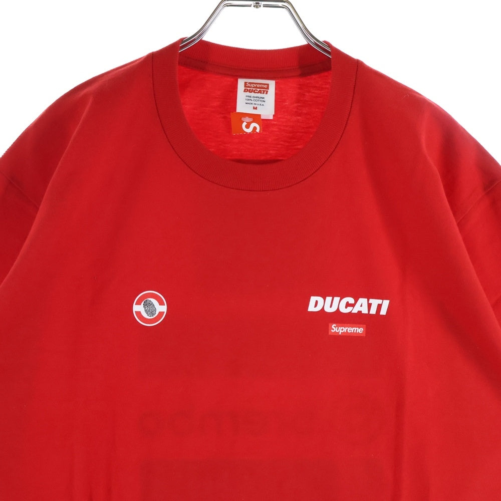 SUPREME(シュプリーム) 24SS ×Ducati Logos Tee ドゥカティ ロゴプリント クルーネック 半袖Tシャツカットソー レッド
