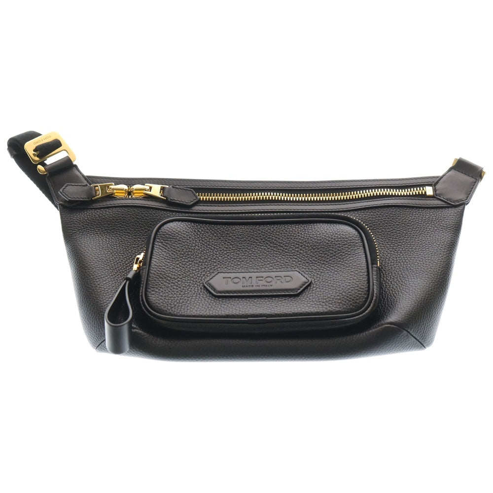 TOM FORD(トムフォード) ロゴ レザー ショルダーバッグ ブラック H0573 LCL244G レディース