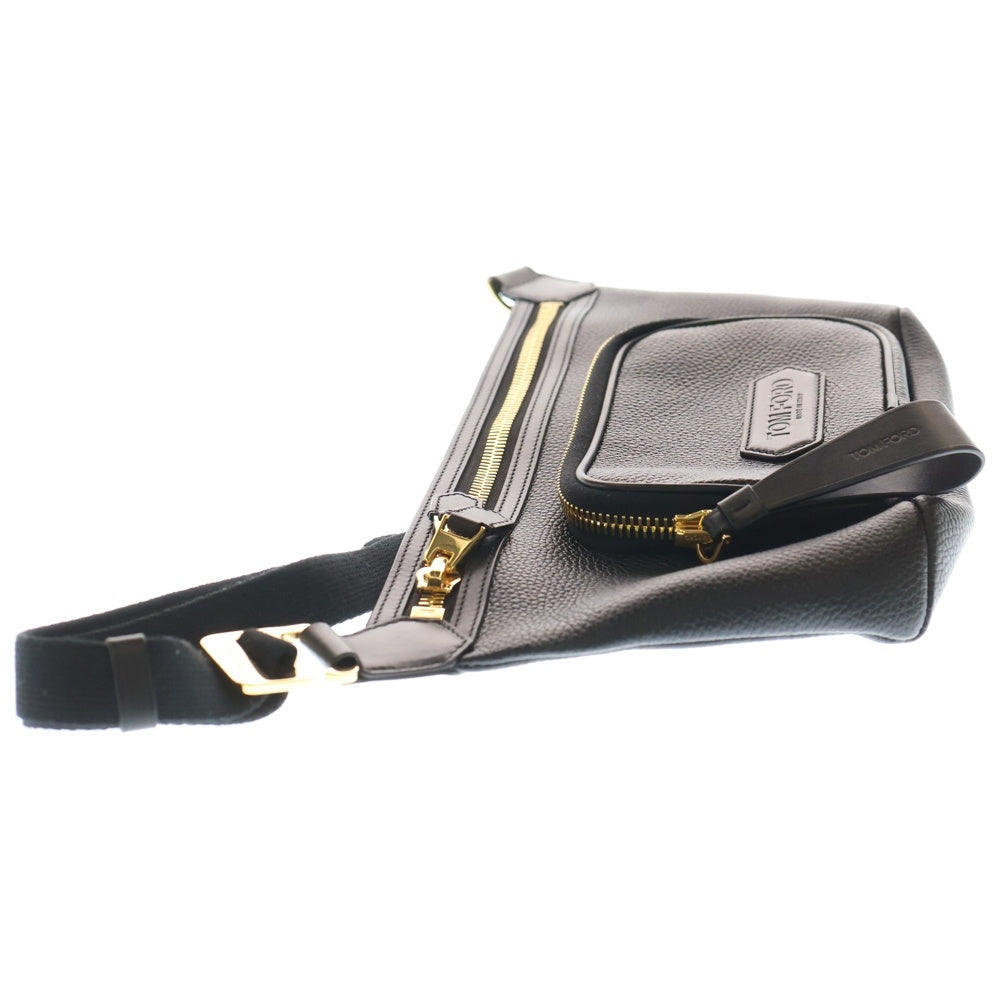 TOM FORD(トムフォード) ロゴ レザー ショルダーバッグ ブラック H0573 LCL244G レディース