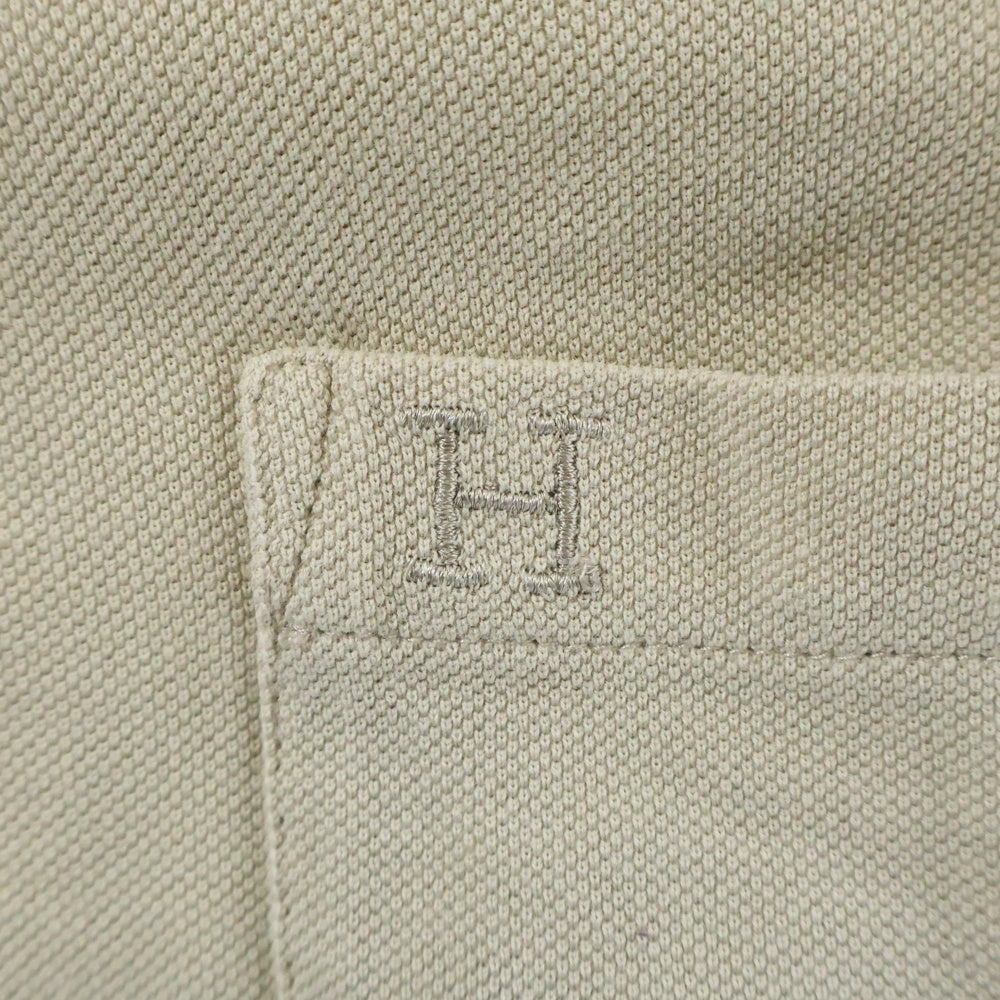 HERMES(エルメス) ポケットH刺繍 コットン クルーネック 半袖Tシャツ カットソー ベージュ