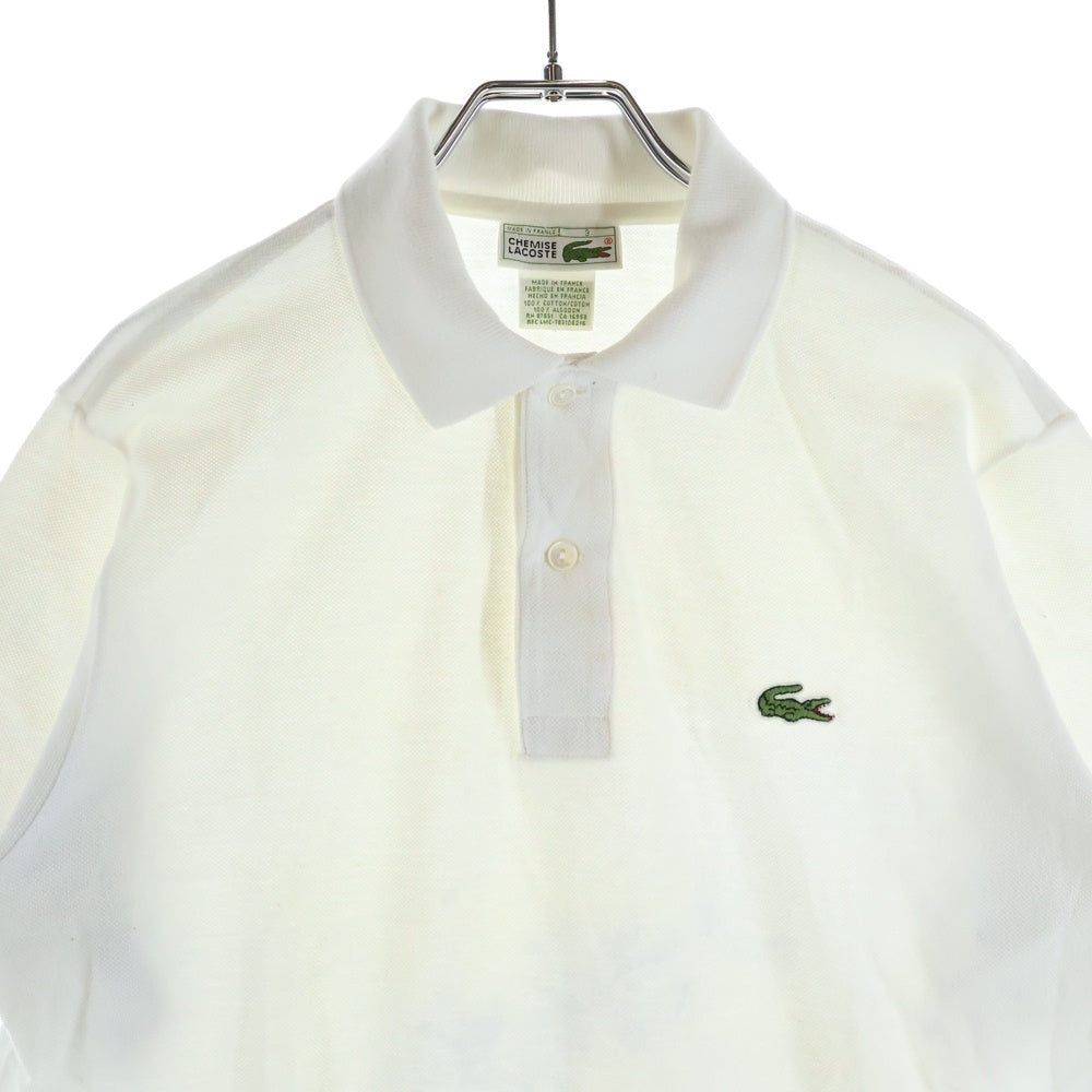 LACOSTE(ラコステ) 80S VINTAGE ヴィンテージ 刺繍 コットン ポロシャツ ホワイト