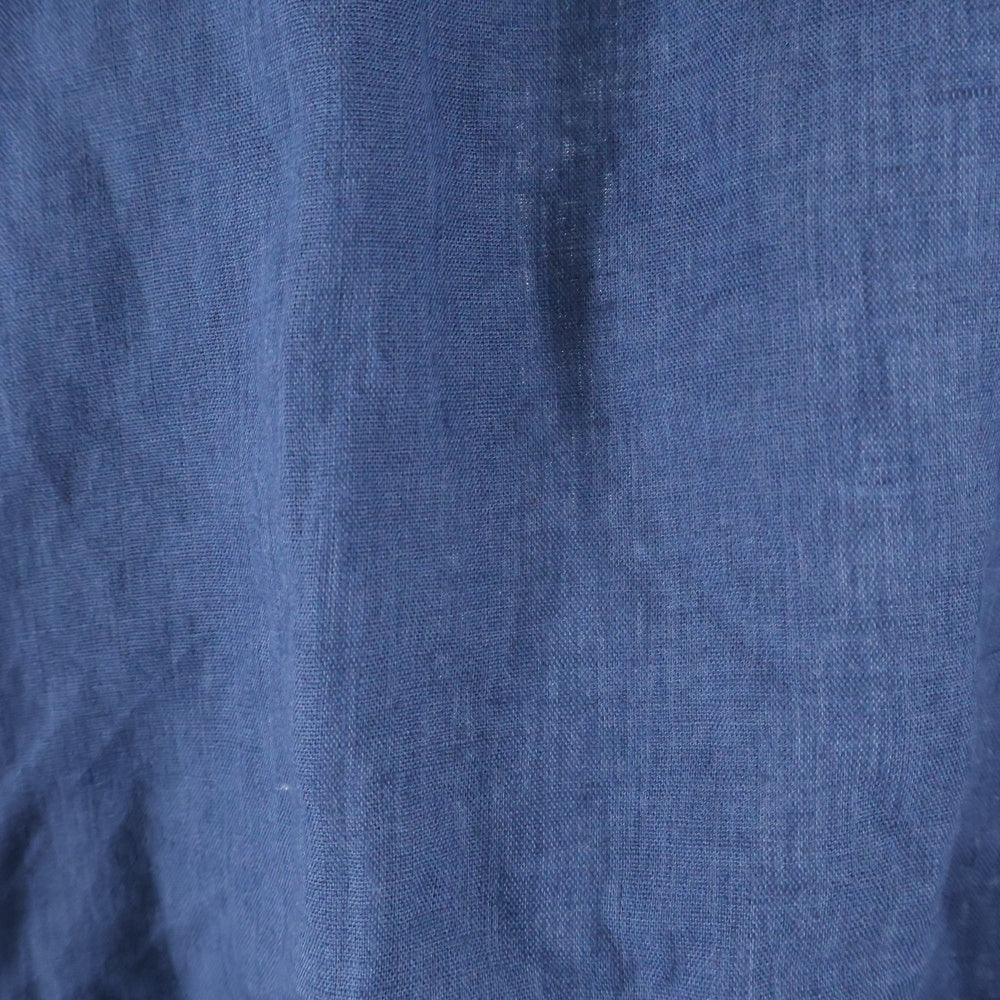 HERMES(エルメス) リネン オープンカラー 長袖シャツ ブルー