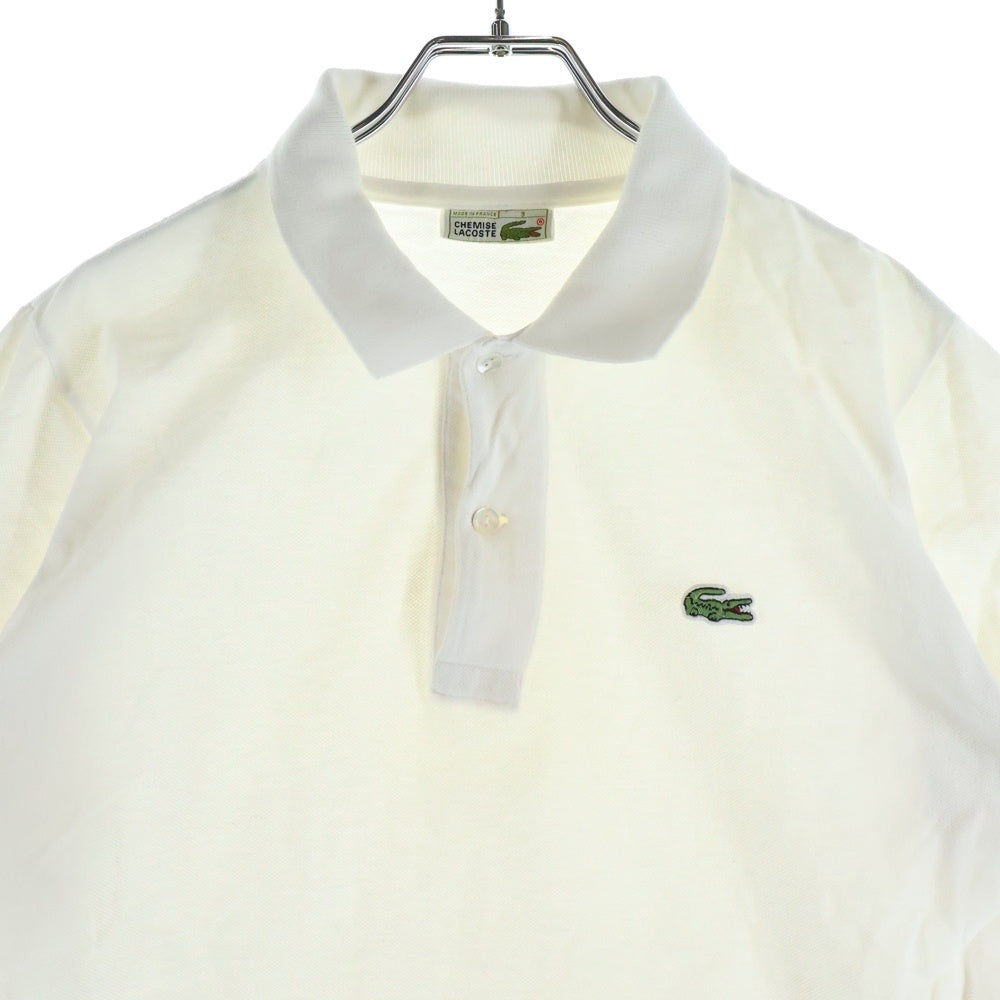 LACOSTE(ラコステ) 80S VINTAGE ヴィンテージ 刺繍 コットン ポロシャツ ホワイト