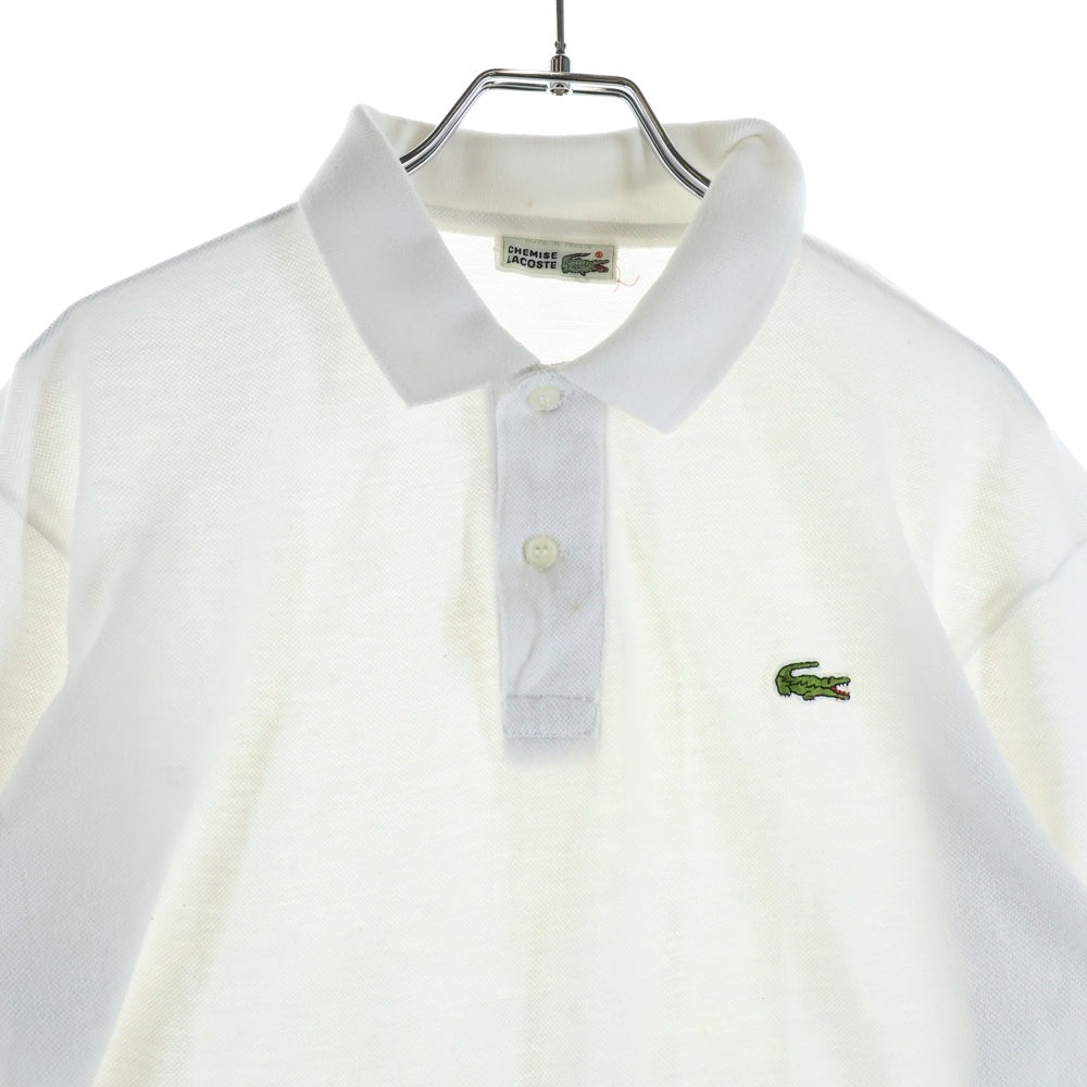 LACOSTE(ラコステ) 70S VINTAGE ヴィンテージ 刺繍 コットン ポロシャツ ホワイト