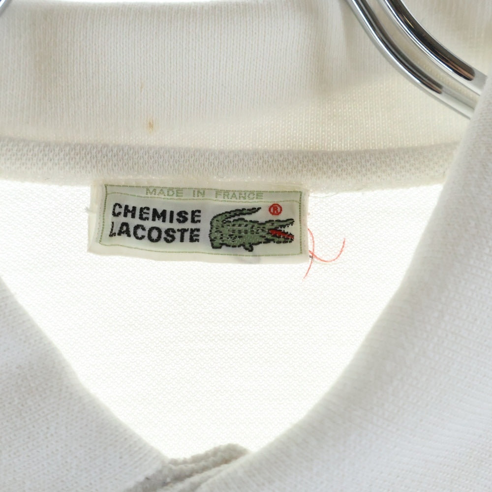 LACOSTE(ラコステ) 70S VINTAGE ヴィンテージ 刺繍 コットン ポロシャツ ホワイト