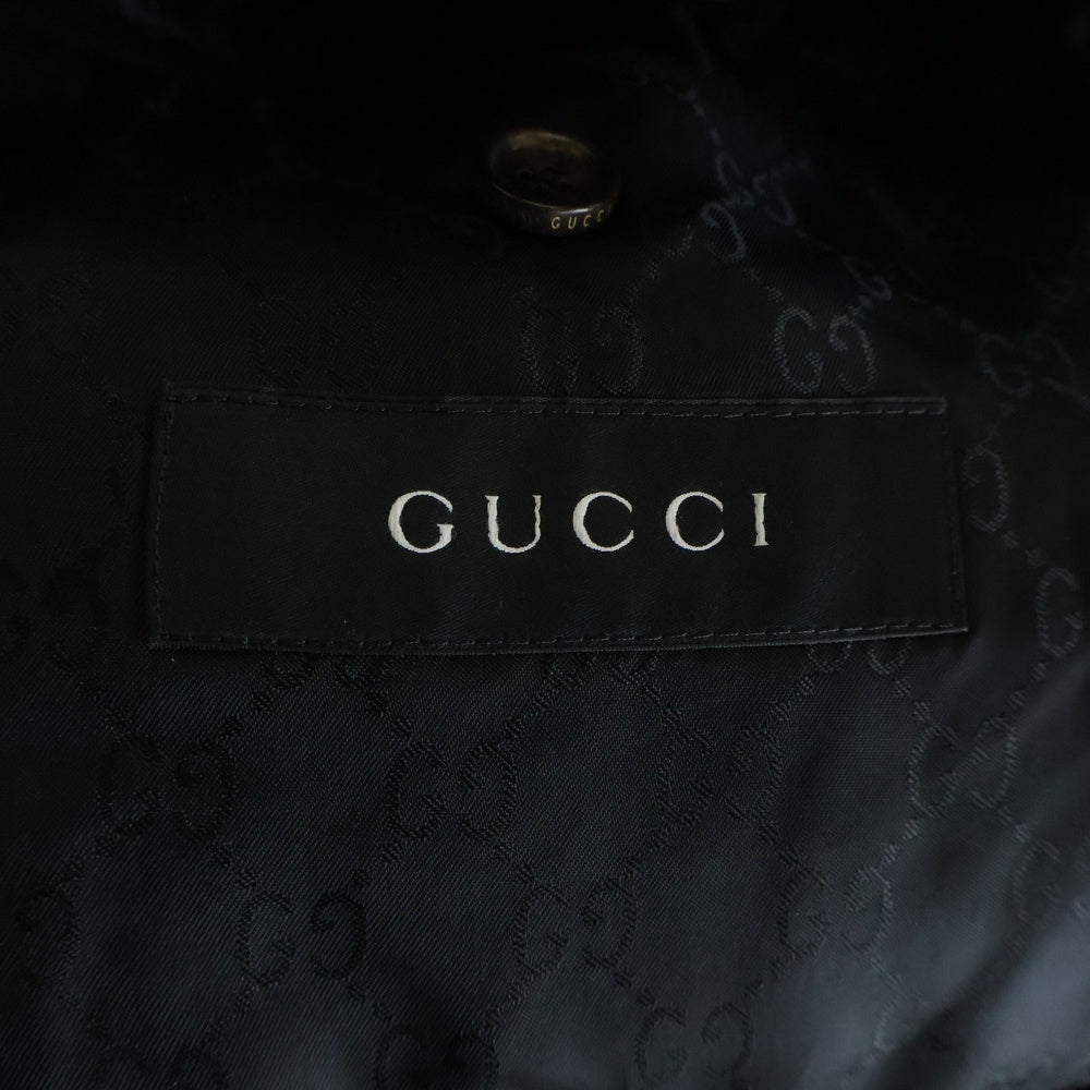 GUCCI(グッチ) 3B ウール チェスターコート ジャケット ブラック 243259