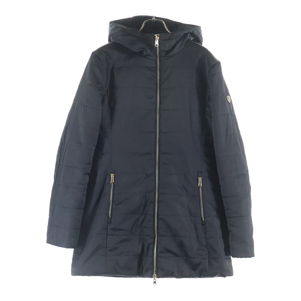GIORGIO ARMANI(ジョルジオアルマーニ) 裏地ボア 中綿 ジップアップ フーデッド ロングコート ジャケット ブラック レディース 6HTK06 TN05Z