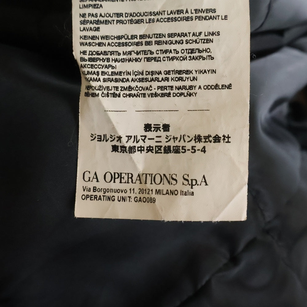 GIORGIO ARMANI(ジョルジオアルマーニ) 裏地ボア 中綿 ジップアップ フーデッド ロングコート ジャケット ブラック レディース 6HTK06 TN05Z