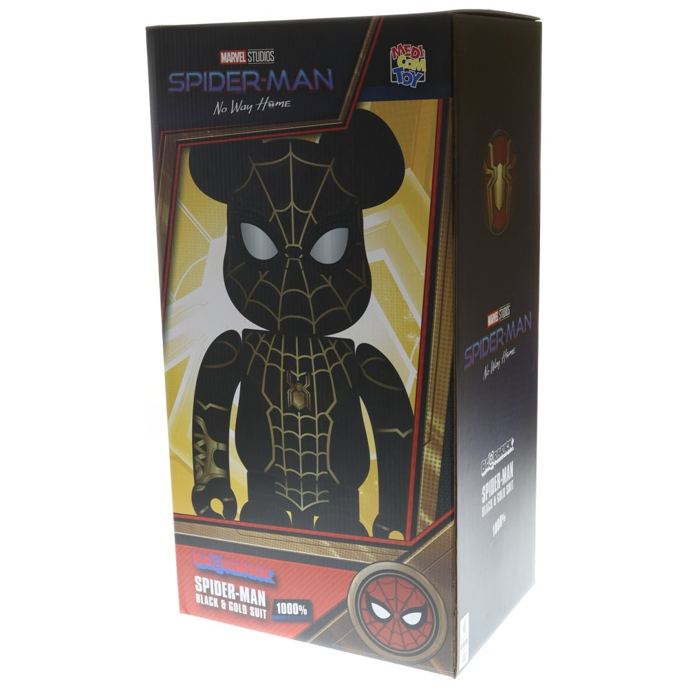 MEDICOM TOY(メディコムトイ) BE@RBRICK SPIDER-MAN BLACK&GOLD SUITS 1000% ベアブリック スパイダーマン ブラックアンドゴールドスーツ フィギュア 人形 ブラック
