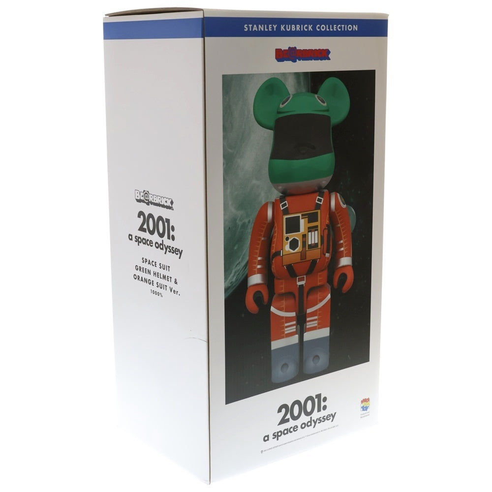 MEDICOM TOY(メディコムトイ) BE@RBRICK SPACE SUIT GREEN HELMET & ORANGE SUIT Ver.1000% ベアブリック スペーススーツ グリーンヘルメット オレンジスーツ フィギュア 人形 オレンジ