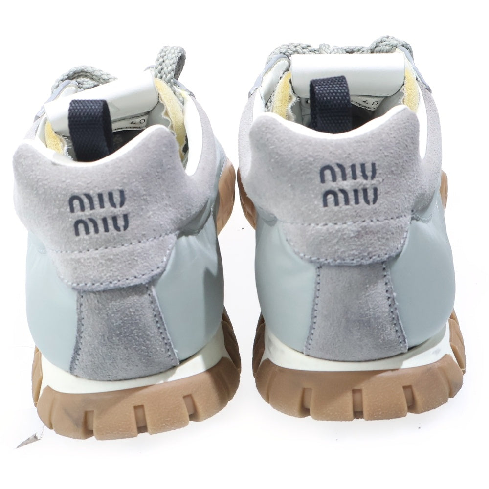 miumiu(ミュウミュウ) Tyre タイヤ テクニカル ファブリック/スエード ローカット スニーカー グレー 5E417E