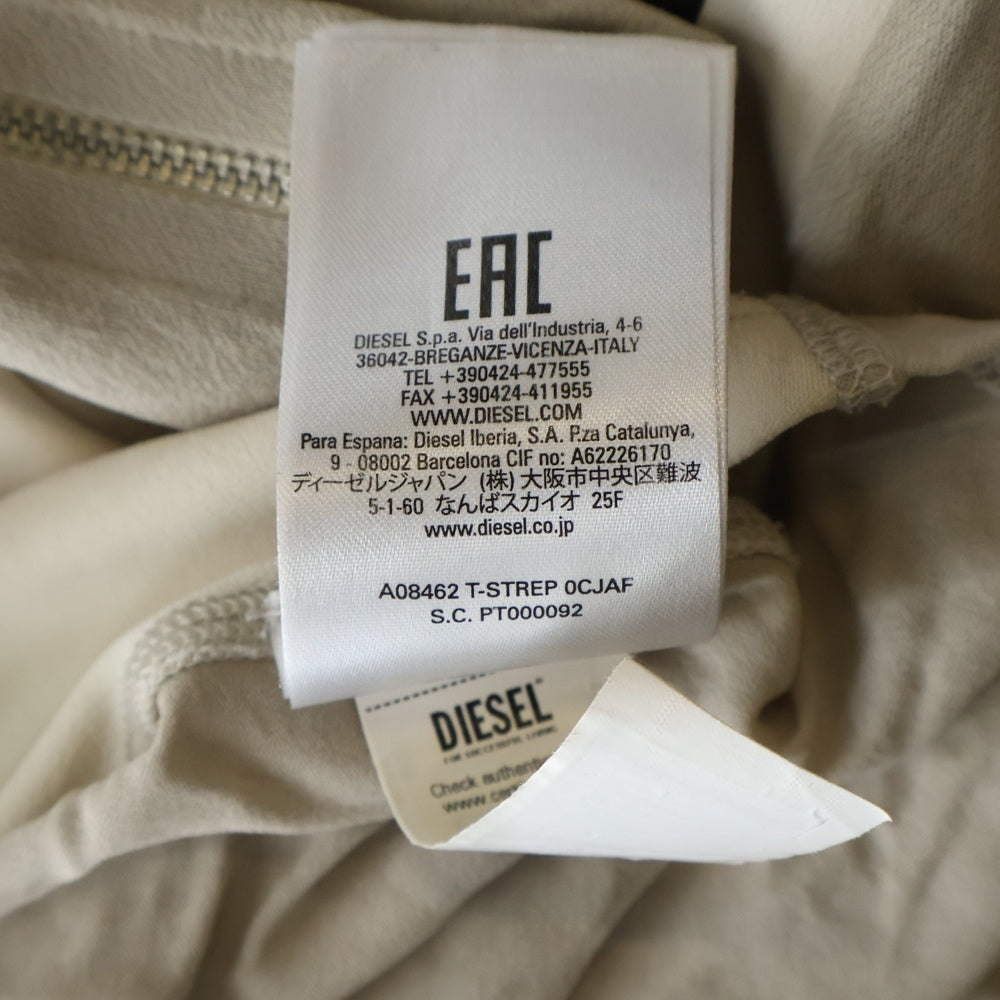 DIESEL(ディーゼル) T-STREP ロゴプリント ジップアップ レーヨン パーカー ベージュ A08462 レディース