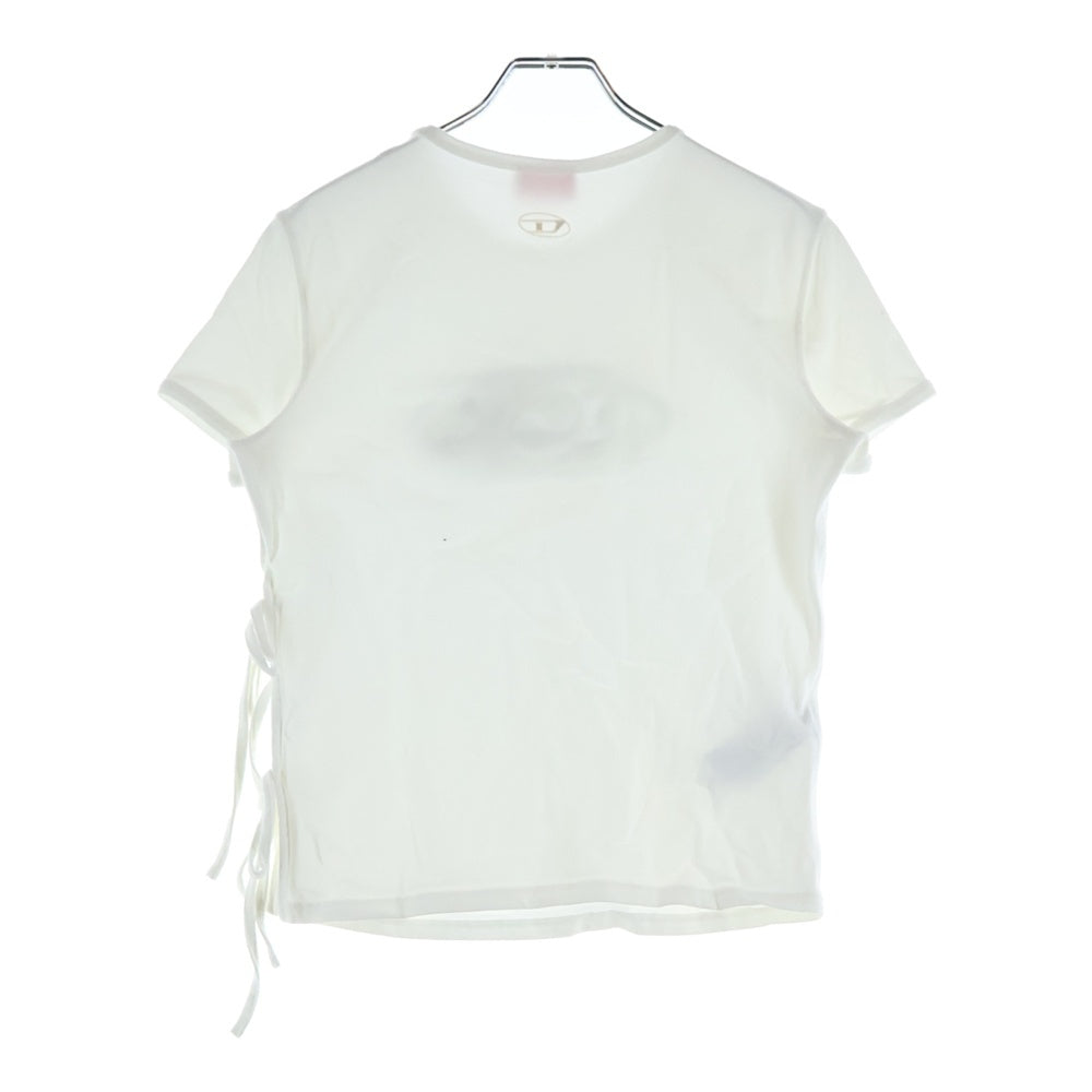 DIESEL(ディーゼル) T-LAYA フェルトロゴ クルーネック 半袖Tシャツカットソー ホワイト A19368 レディース