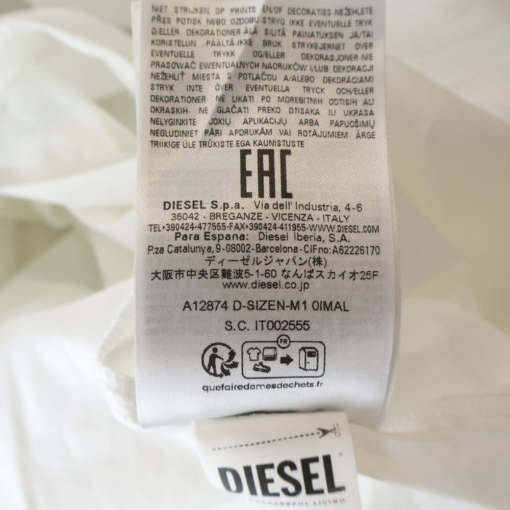 DIESEL(ディーゼル) D-SIZEN-N1 Dロゴベルトシャツ ワンピース ホワイト A12874 レディース