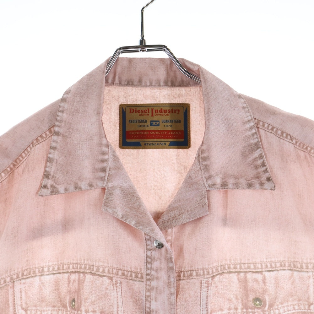 DIESEL(ディーゼル) C-MOHJA デニムプリント ノースリーブ シャツ ピンク A08431 レディース