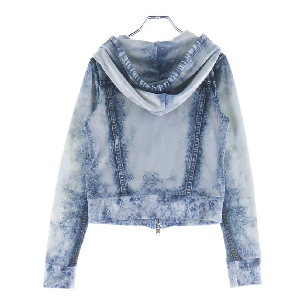 DIESEL(ディーゼル) F-BRIT デニムプリント ジップアップ スウェット パーカー インディゴ A10454 レディース