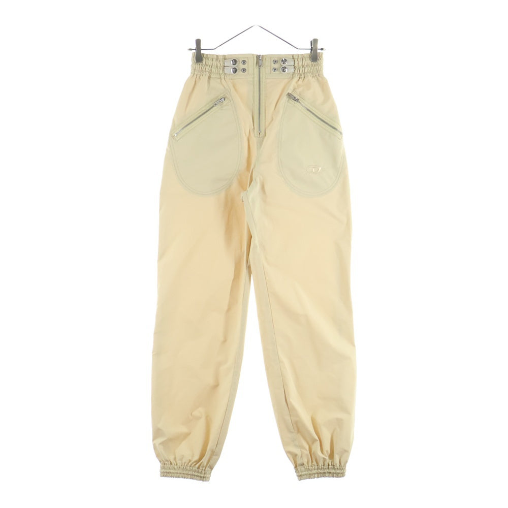 DIESEL(ディーゼル) P-BORGOCMA ジップ装飾 テクニカル トラックロングパンツ ベージュ A04954 レディース