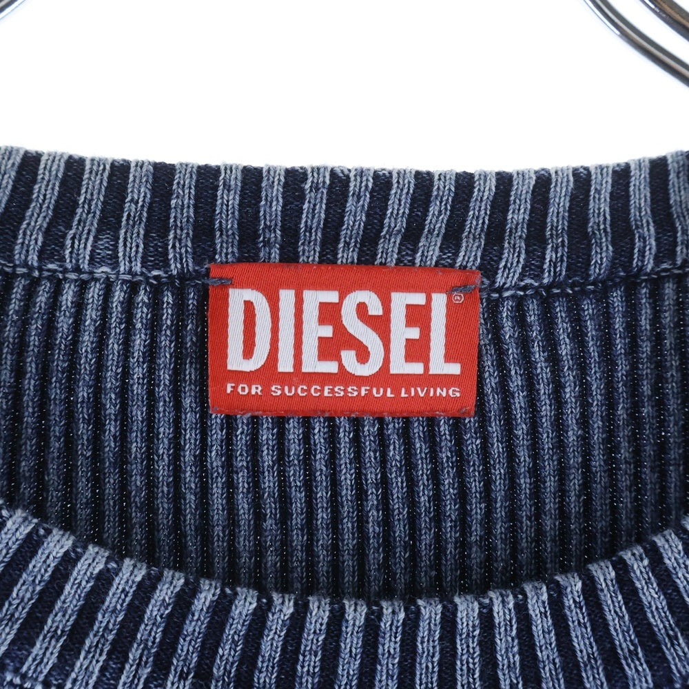 DIESEL(ディーゼル) M-ANCHOR-A スモールメタルロゴプレート ニットセーター インディゴ A14810 レディース