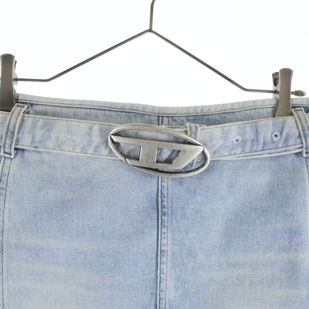 DIESEL(ディーゼル) 24SS DE-FLIP-S ロゴベルト付き デニム ショートスカート インディゴ A13844 レディース
