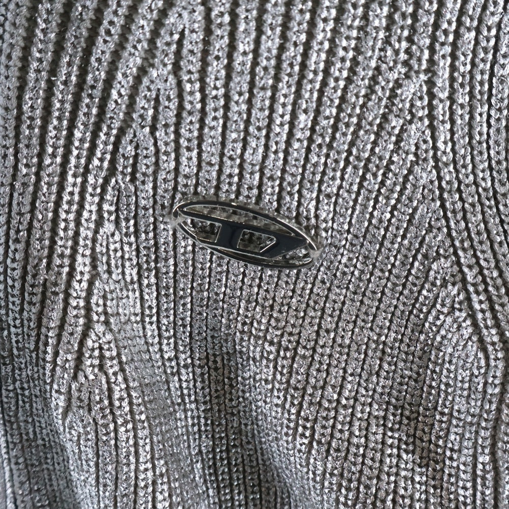 DIESEL(ディーゼル) M-ADHU フルホック コーティングニットカーディガン シルバー A09408 レディース