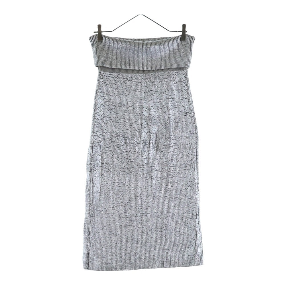 DIESEL(ディーゼル) M-ADHUETTE コーティング ニットロングスカート シルバー A09411 レディース