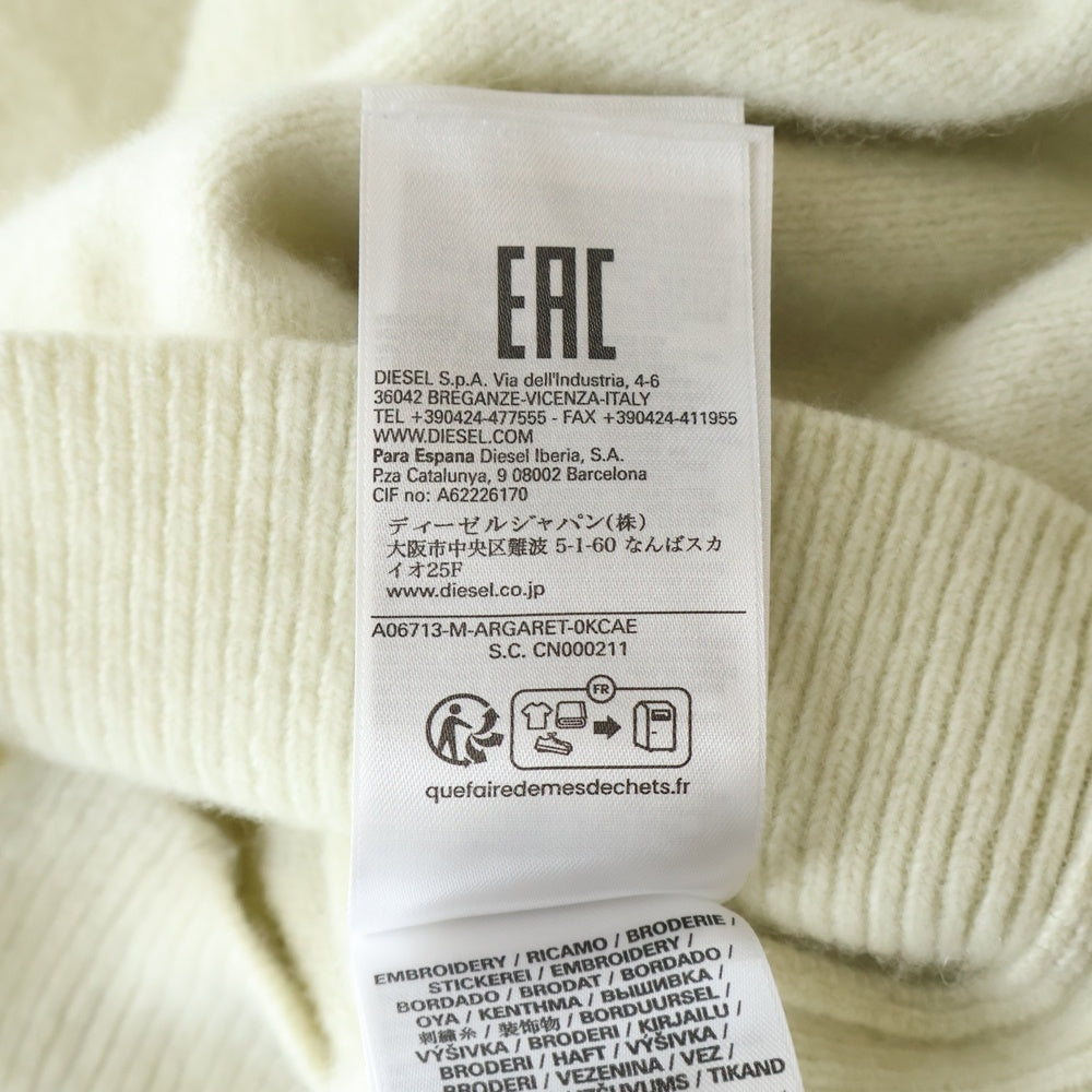 DIESEL(ディーゼル) M-ARGARET フロントロゴ タートルネック ニットセーター アイボリー A06713 レディース