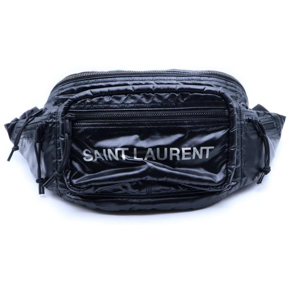 SAINT LAURENT PARIS(サンローランパリ) ロゴプリント ボディ ウエストバッグ ブラック 581378 レディース