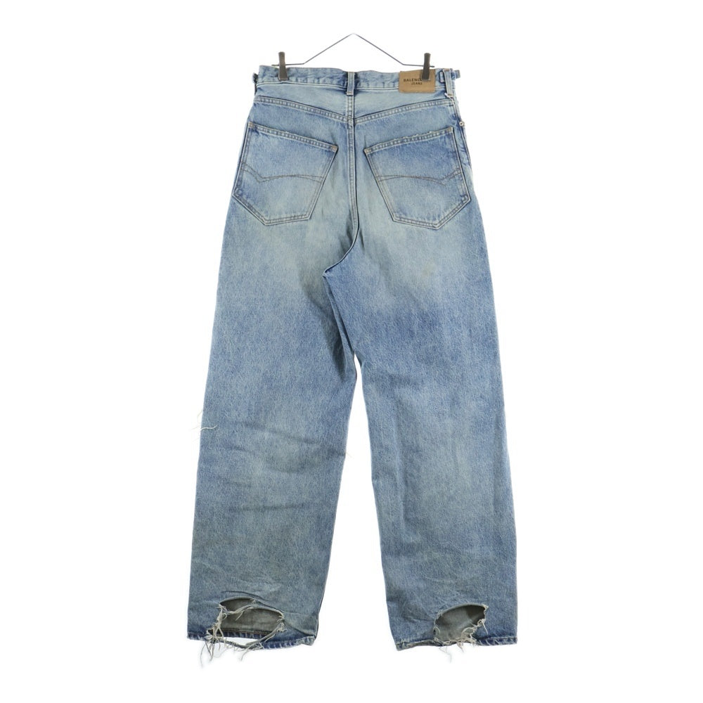 BALENCIAGA(バレンシアガ) 23AW デストロイ加工 スーパーラージ バギーデニムパンツ インディゴ 697833