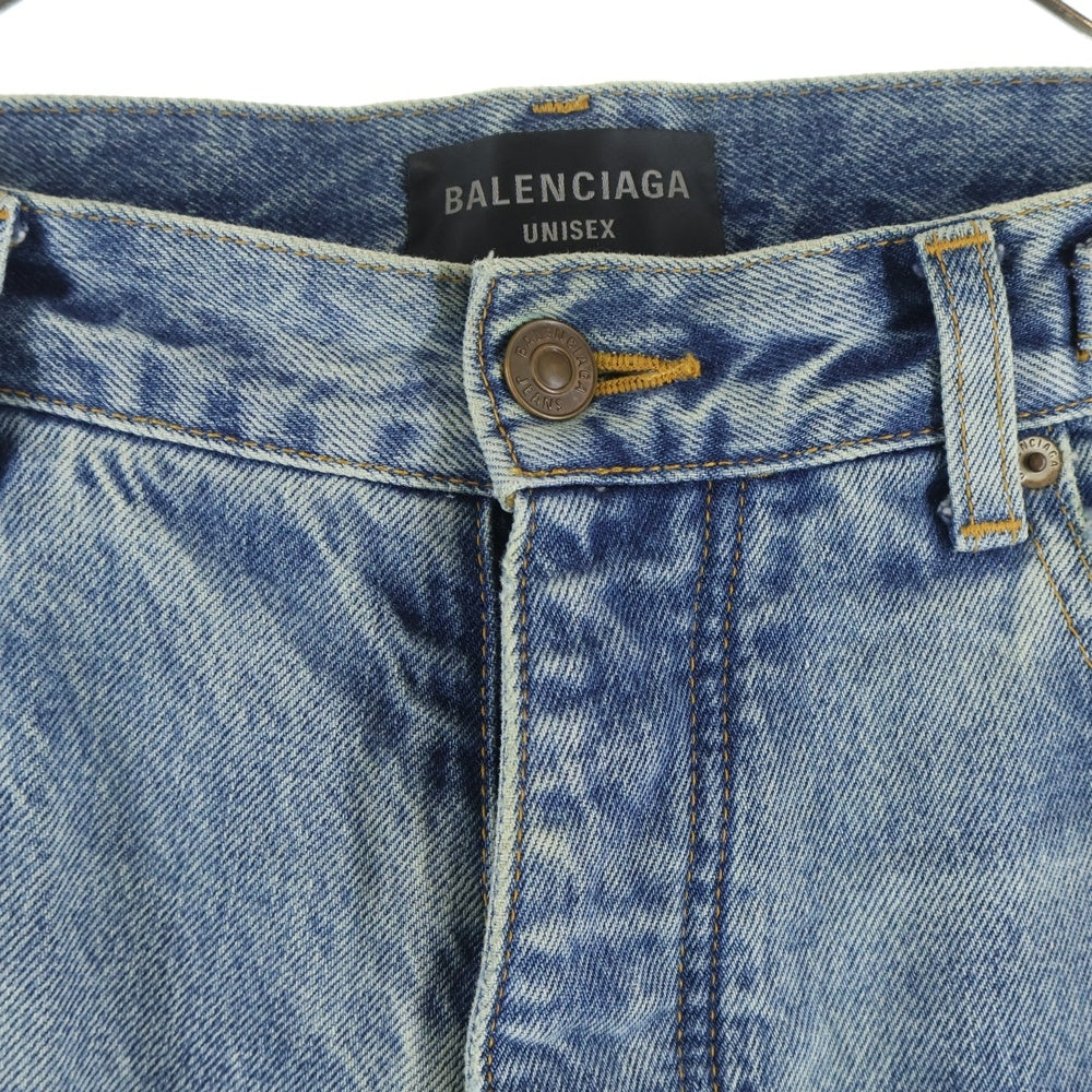 BALENCIAGA(バレンシアガ) 23AW デストロイ加工 スーパーラージ バギーデニムパンツ インディゴ 697833