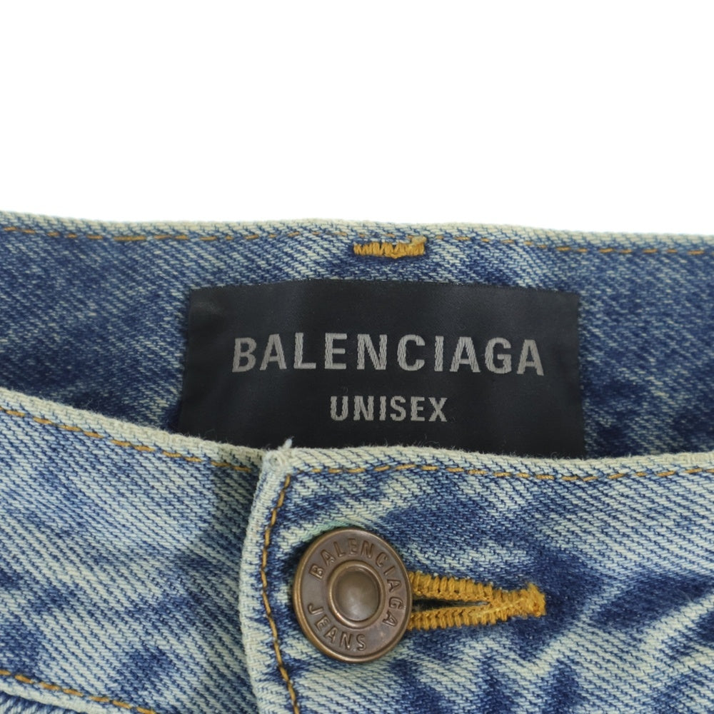 BALENCIAGA(バレンシアガ) 23AW デストロイ加工 スーパーラージ バギーデニムパンツ インディゴ 697833
