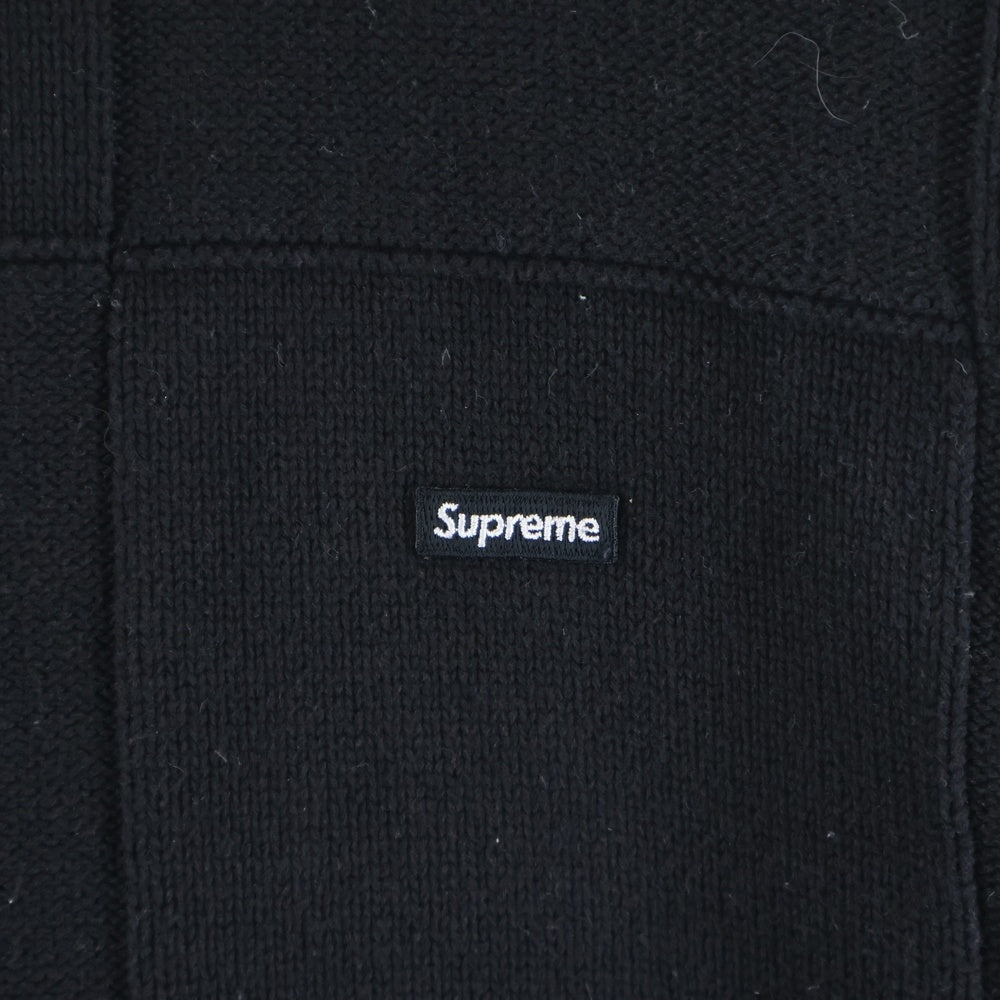 SUPREME(シュプリーム) 21SS Tonal Checkerboard Small Box Sweater トーナル チェッカーボード スモールボックスロゴ コットン ニット セーター ブラック