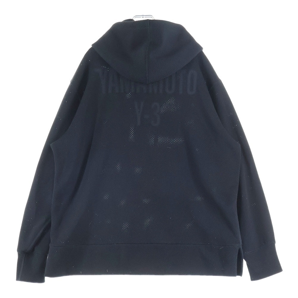 Y-3(ワイスリー) MESH CH2 GFX HOODIE メッシュ フーディー プルオーバーパーカー ブラック GK4347