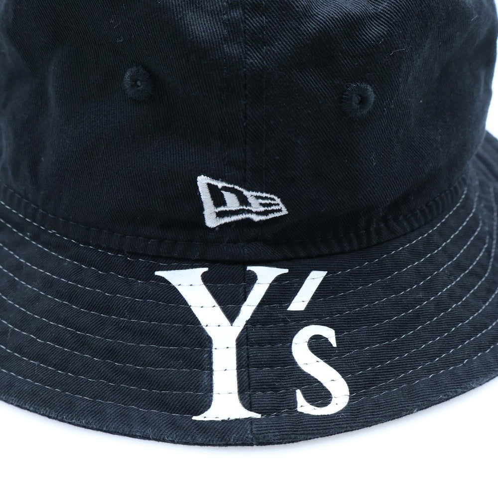 Y's(ワイズ) 22AW ×New Era Bucket-01 ニューエラ ロゴプリント バケットハット 帽子 ブラック YE-H12-092
