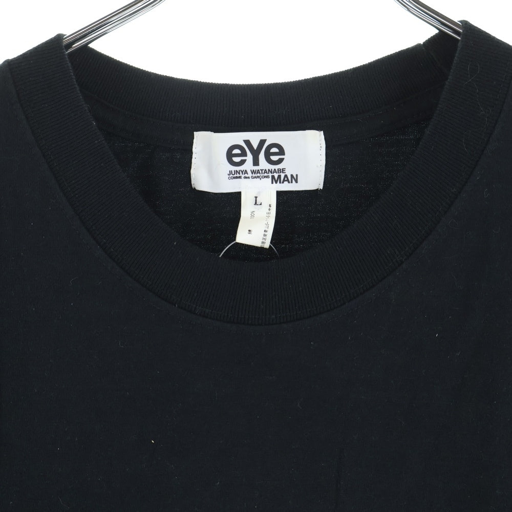 eYe COMME des GARCONS JUNYA WATANABE MAN(アイ コム デ ギャルソン ジュンヤ ワタナベ マン) バックロゴプリント クルーネック 半袖Tシャツ カットソー ブラック OP-T206 レディース
