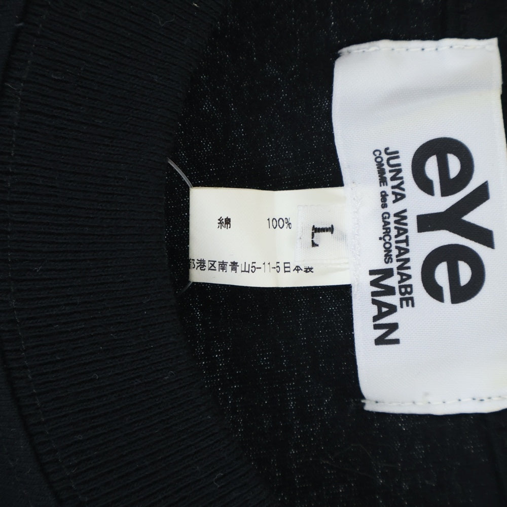 eYe COMME des GARCONS JUNYA WATANABE MAN(アイ コム デ ギャルソン ジュンヤ ワタナベ マン) バックロゴプリント クルーネック 半袖Tシャツ カットソー ブラック OP-T206 レディース