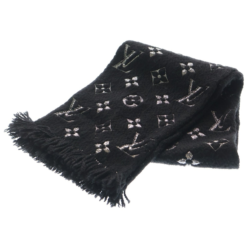 LOUIS VUITTON(ルイヴィトン) エシャルプ ロゴマニア シャイン モノグラム ウール マフラー ブラック/シルバー GM0196 M75833
