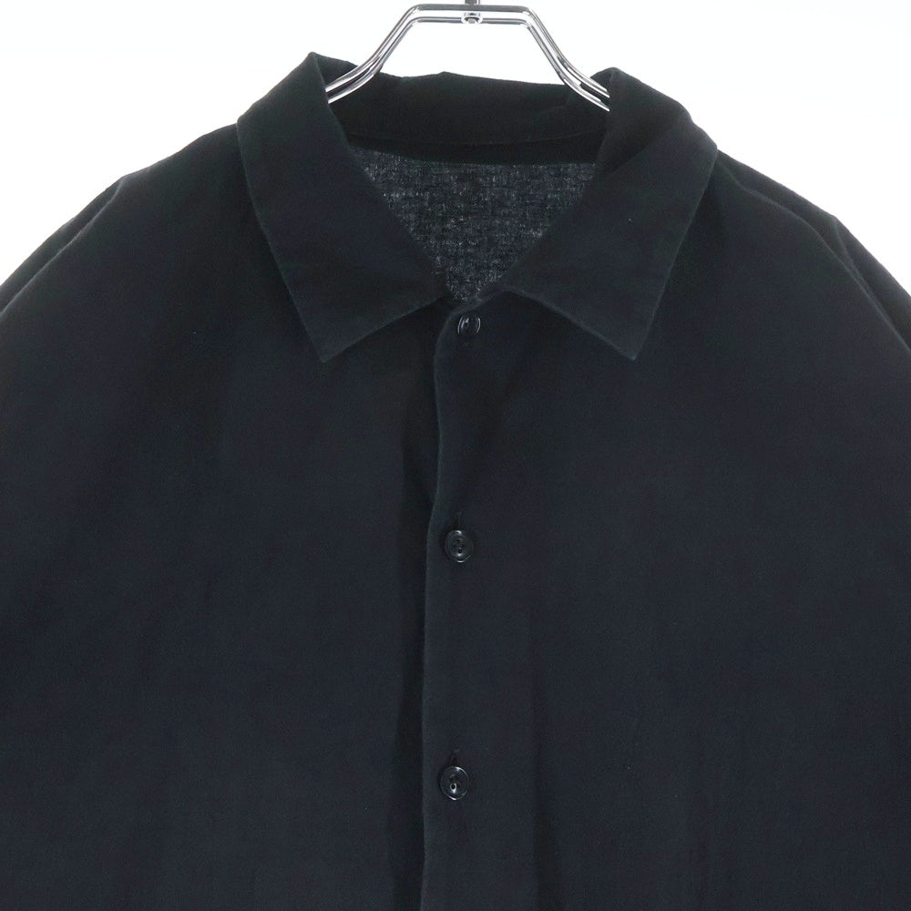 Y's(ワイズ) コットン リネン アシンメトリーデザイン ロング 半袖シャツ ブラック レディース YQ-D09-025