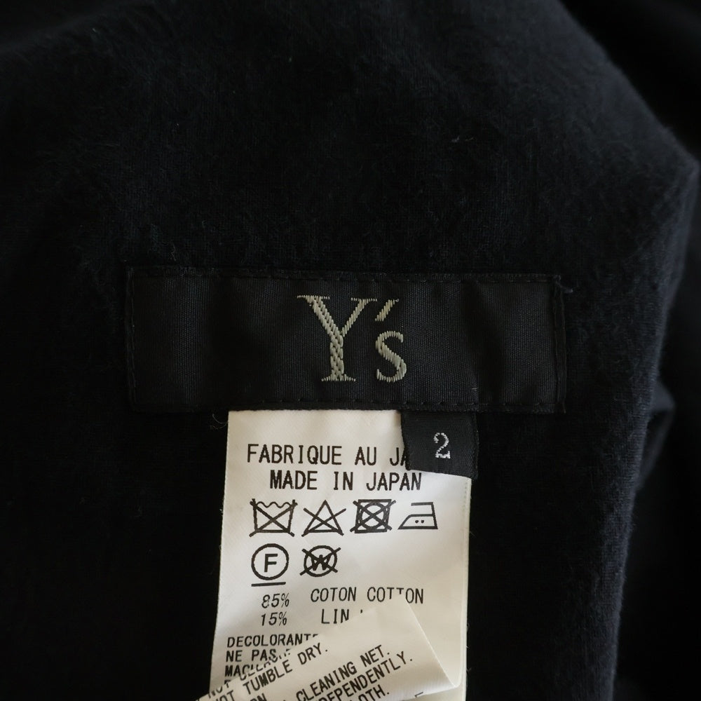 Y's(ワイズ) コットン リネン アシンメトリーデザイン ロング 半袖