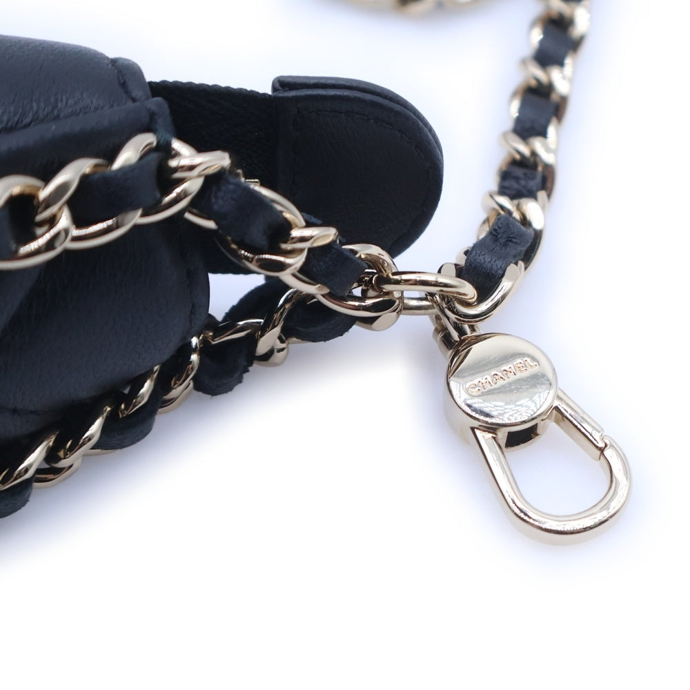 CHANEL(シャネル) ココマーク マトラッセ ラムスキン スモールホーボー チェーンショルダーバッグ ブラック ランダムシリアル レディース