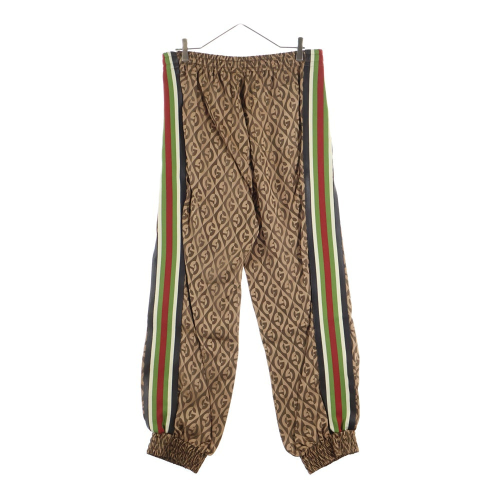 GUCCI(グッチ) Gランバス 総柄 レーヨン トラックパンツ ブラウン 587388 XJB0V
