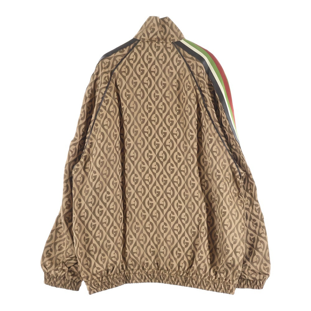 GUCCI(グッチ) Gランバス 総柄 レーヨン トラックジャケット ブラウン 587358 XJBOW