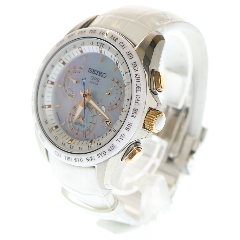 SEIKO(セイコー) Astron アストロン デュアルタイム デイト GPSソーラー シェル文字盤 腕時計 ホワイト 8X53-0AJ0-2