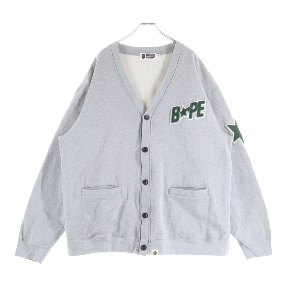A BATHING APE(アベイシングエイプ) BAPE STAR Cardigan ベイプスター スウェット カーディガン グレー 001SWJ801007M