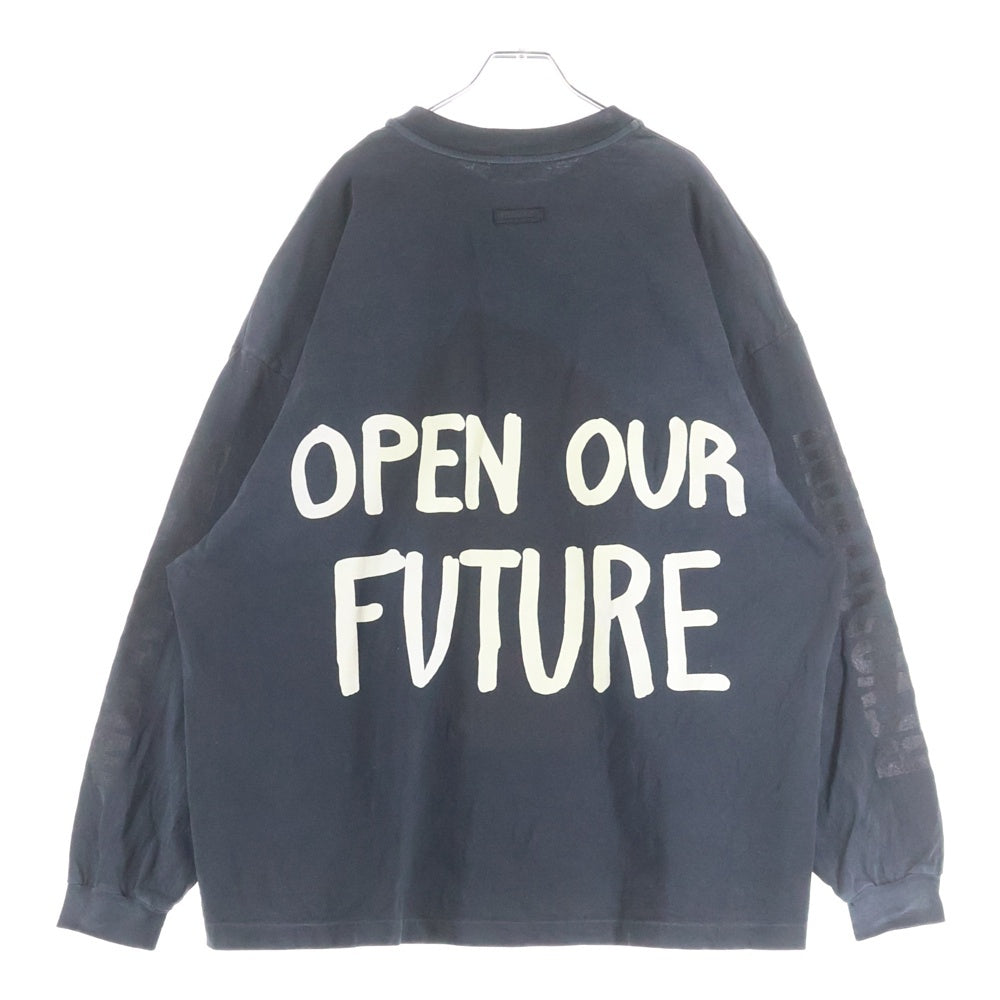 FEAR OF GOD(フィアオブゴッド) Open Our Future L/S Tee ロゴプリント 長袖Tシャツ ロンT ブラック