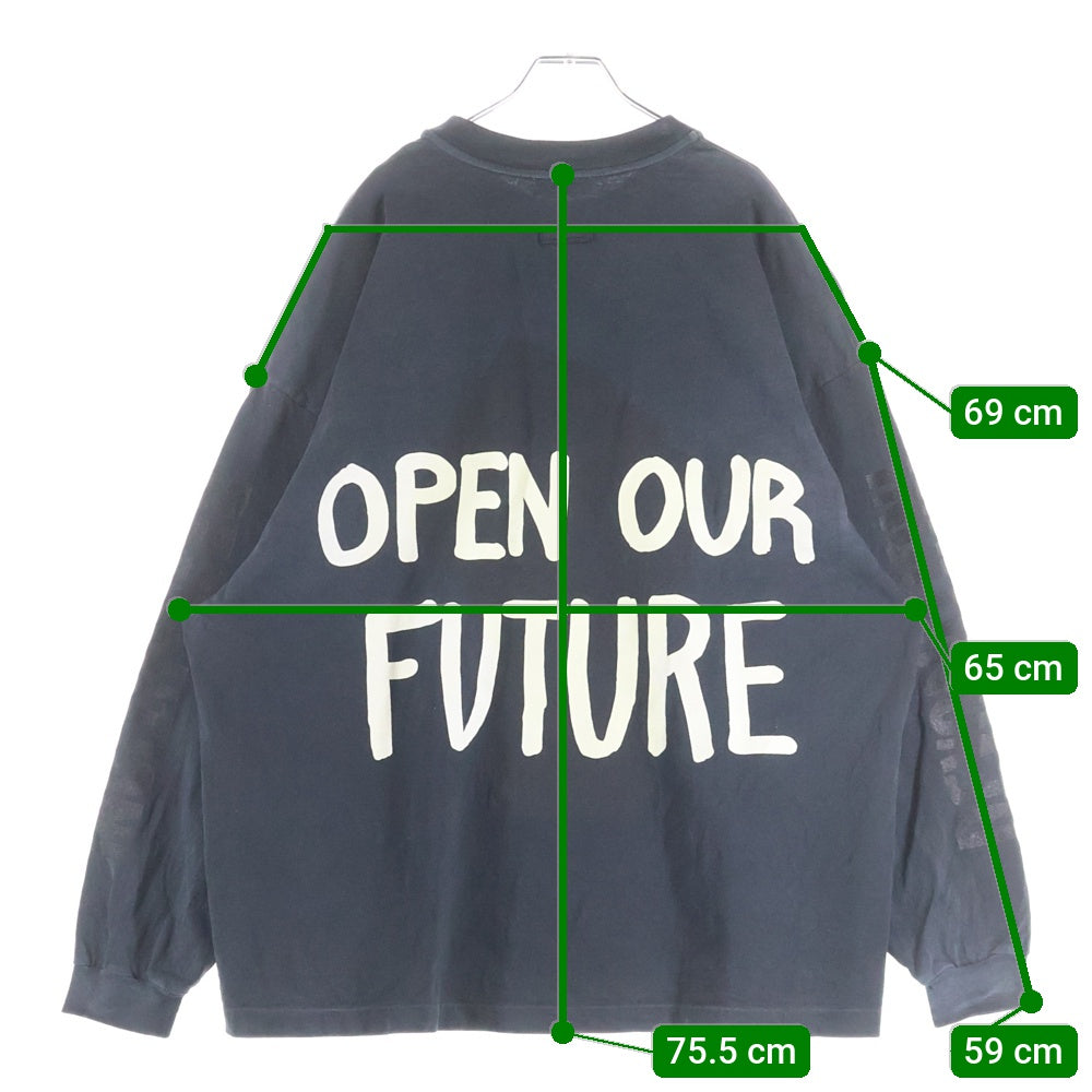 FEAR OF GOD(フィアオブゴッド) Open Our Future L/S Tee ロゴプリント 長袖Tシャツ ロンT ブラック